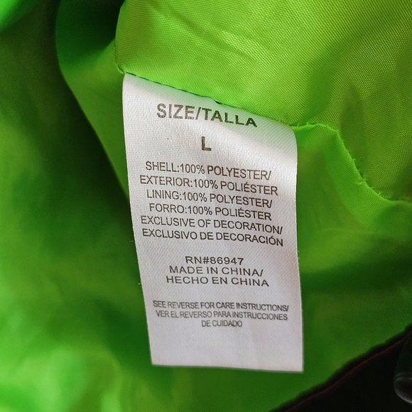 NASA Pink Green Neon Colorblock Windbreaker Pullover by Chemistry – Size L - Picture 7 of 16